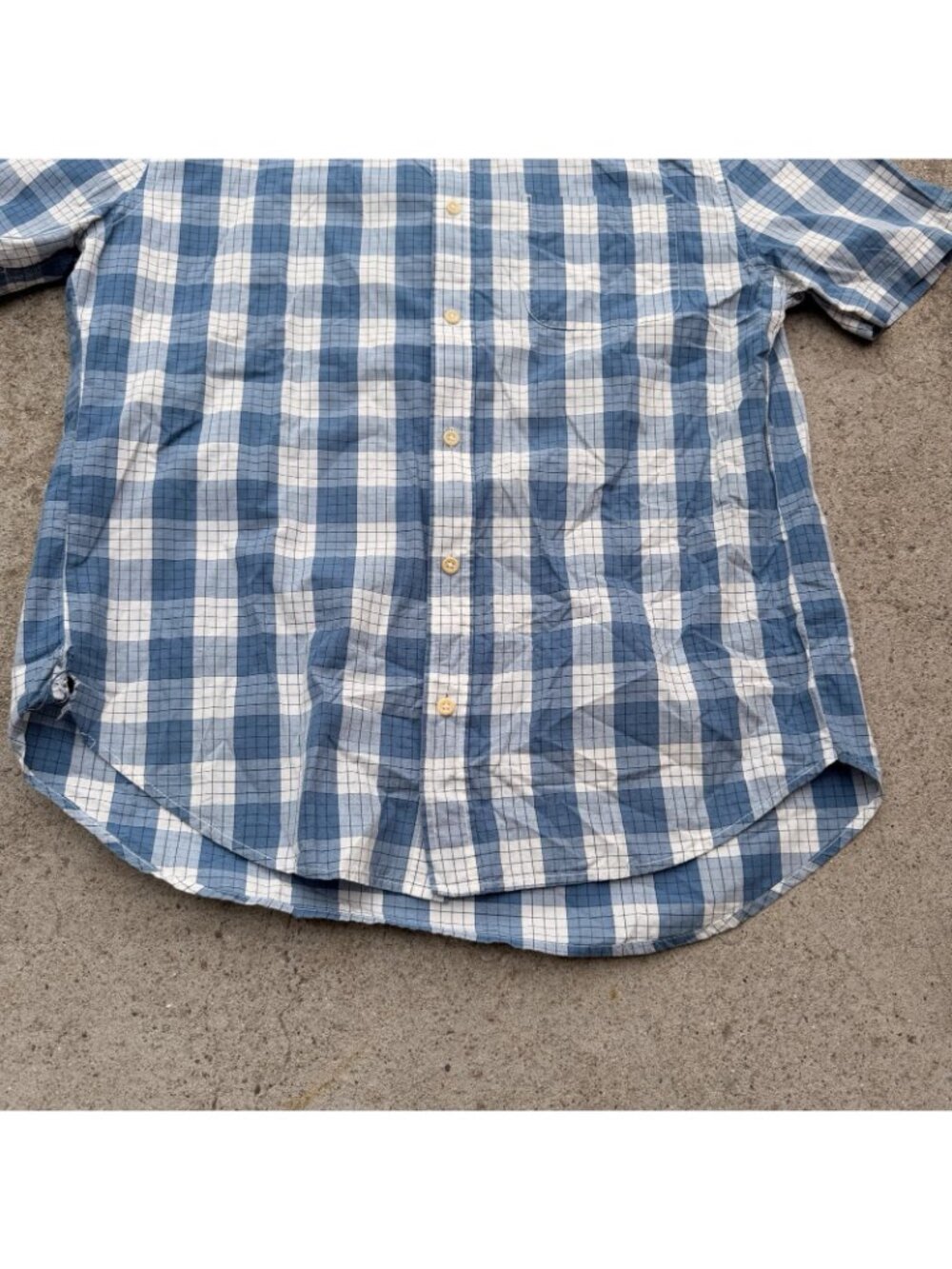 Outerknown Short Sleeve Button Up Camp Shirt Mens Size Large Plaid Blue - Picture 2 of 10